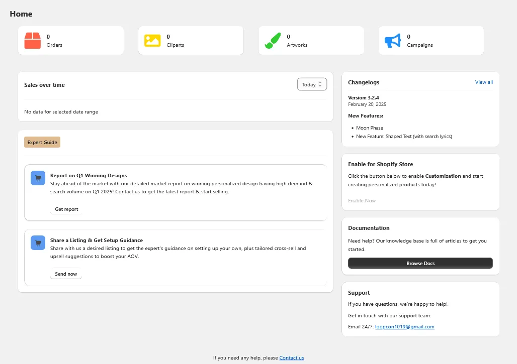 Shopify Product Customization App